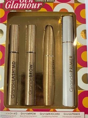 Grane Cosmetics Eye Set — Gold and White (Lash, Brow, Mascara, Primer)